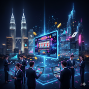 A high-tech image illustrating the concept of online slots redefining the modern casino site in Malaysia.